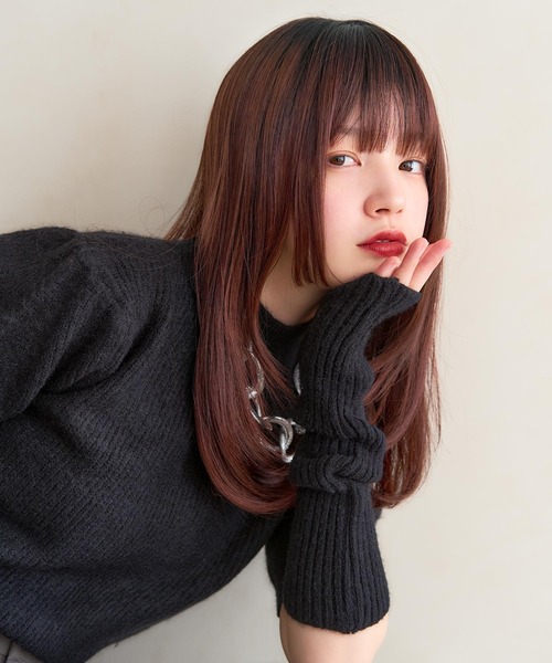 LINEASTORIA（リネアストリア）の「【フルウィッグ・ミディアム】アンソルミディ（ウィッグ・レディース・ブラック×レッド/レッド系/アッシュブラウン/ブラウン/ダークブラウン/グリーン系・FREE）」の6枚目の写真