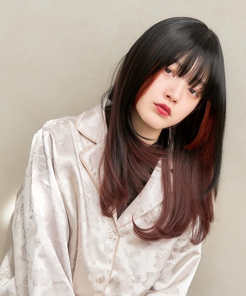 LINEASTORIA（リネアストリア）の「【フルウィッグ・ミディアム】アンソルミディ（ウィッグ・レディース・ブラック×レッド/レッド系/アッシュブラウン/ブラウン/ダークブラウン/グリーン系・FREE）」の7枚目の写真