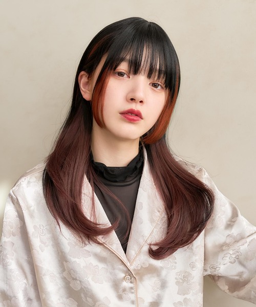 LINEASTORIA（リネアストリア）の「【フルウィッグ・ミディアム】アンソルミディ（ウィッグ・レディース・ブラック×レッド/レッド系/アッシュブラウン/ブラウン/ダークブラウン/グリーン系・FREE）」の8枚目の写真