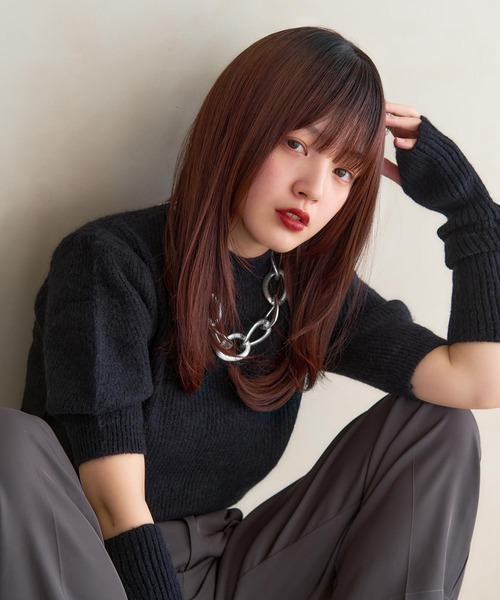 LINEASTORIA（リネアストリア）の「【フルウィッグ・ミディアム】アンソルミディ（ウィッグ・レディース・ブラック×レッド/レッド系/アッシュブラウン/ブラウン/ダークブラウン/グリーン系・FREE）」の16枚目の写真