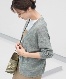 URBAN RESEARCH DOORS | 『UVカット』リネンVネックショートカーディガン(カーディガン/ボレロ)