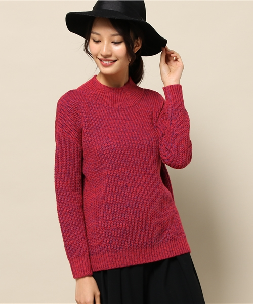 actuel（アクチュエル）の「脇スリットプルオーバーニット（ニット/セーター・レディース・ネイビー/カーキ/ピンク・FREE）」の3枚目の写真