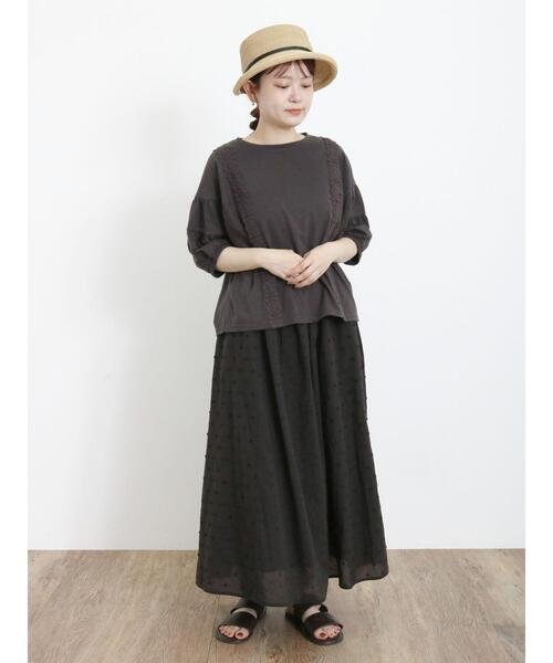 Samansa Mos2（サマンサ モスモス）の「ティアードスリーブレースカットソー（Tシャツ/カットソー・レディース・チャコールグレー/キナリ/グリーン/モカ・F）」の8枚目の写真