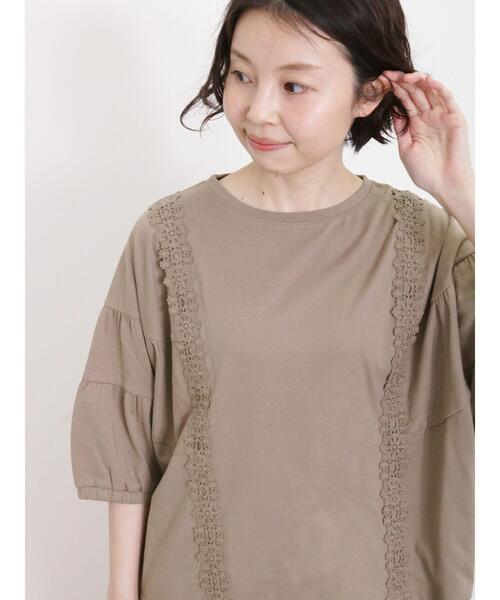 Samansa Mos2（サマンサ モスモス）の「ティアードスリーブレースカットソー（Tシャツ/カットソー・レディース・チャコールグレー/キナリ/グリーン/モカ・F）」の14枚目の写真