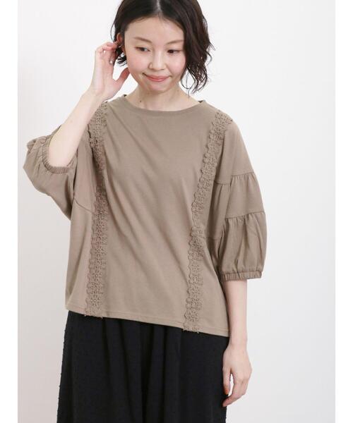 Samansa Mos2（サマンサ モスモス）の「ティアードスリーブレースカットソー（Tシャツ/カットソー・レディース・チャコールグレー/キナリ/グリーン/モカ・F）」の15枚目の写真