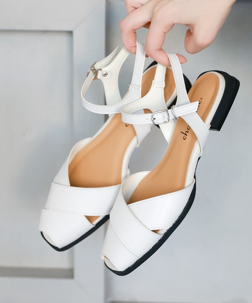 chocolates(チョコラテス)の「ローヒール カジュアルグルカサンダル【日本製】(サンダル・レディース・ブラック/アイボリー/グレー・M/S/LL/L)」の21枚目の写真