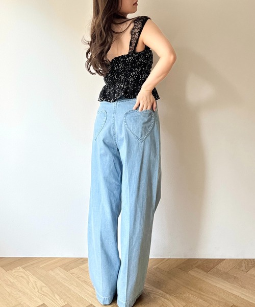 DEICY（デイシー）の「レースギャザーキャミソール（キャミソール・レディース・ブラック/アイボリー・FREE）」の7枚目の写真