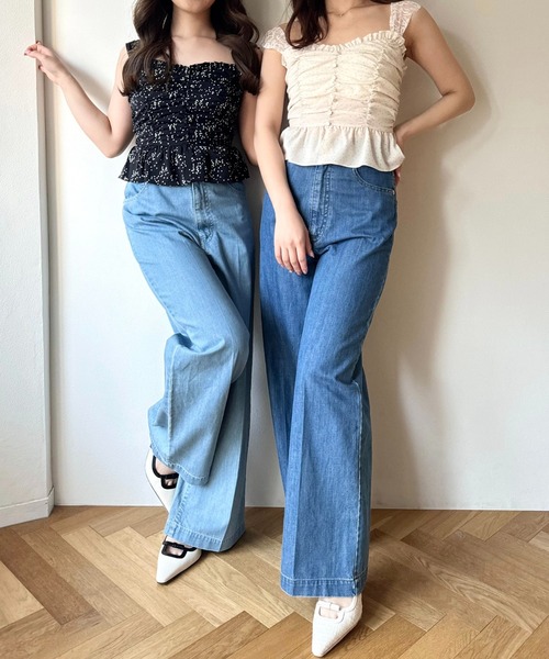 DEICY（デイシー）の「レースギャザーキャミソール（キャミソール・レディース・ブラック/アイボリー・FREE）」の11枚目の写真