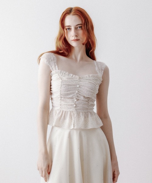 DEICY（デイシー）の「レースギャザーキャミソール（キャミソール・レディース・ブラック/アイボリー・FREE）」の19枚目の写真