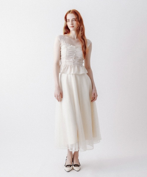 DEICY（デイシー）の「レースギャザーキャミソール（キャミソール・レディース・ブラック/アイボリー・FREE）」の21枚目の写真