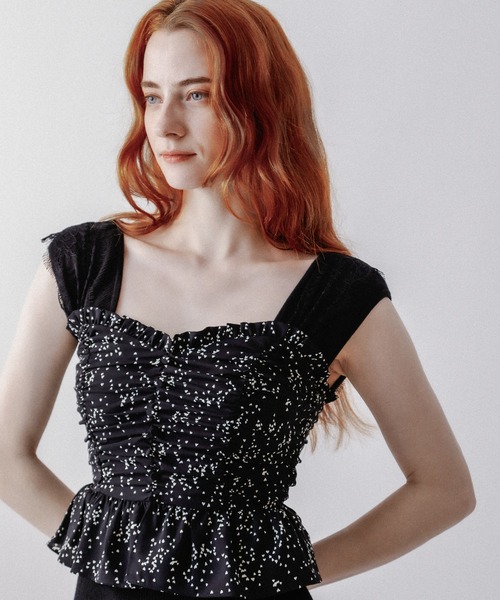 DEICY（デイシー）の「レースギャザーキャミソール（キャミソール・レディース・ブラック/アイボリー・FREE）」の12枚目の写真