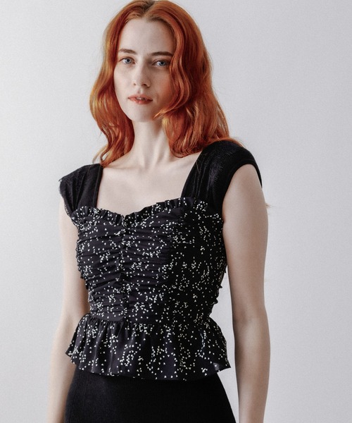 DEICY（デイシー）の「レースギャザーキャミソール（キャミソール・レディース・ブラック/アイボリー・FREE）」の13枚目の写真