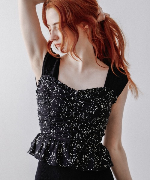 DEICY（デイシー）の「レースギャザーキャミソール（キャミソール・レディース・ブラック/アイボリー・FREE）」の14枚目の写真