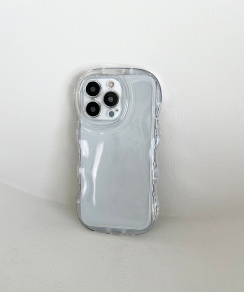 Me%(ミィパーセント)の「【iPhone13PRO対応】クリアナミナミiPhoneケース 128493(スマホケース/カバー・レディース・オフホワイト/ブラック・FREE)」の4枚目の写真