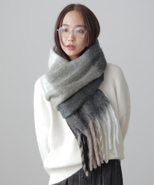 FREE'S MART（フリーズマート）の「◇大柄チェックストール（マフラー・レディース・ブラック系その他/ブラウン系その他/イエロー系その他/ブルー系その他・ﾌﾘ-）」の16枚目の写真