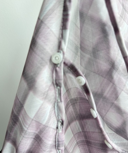 Y2K SYNAPSE FACTORY（ワイツーケー シナプスファクトリー）の「【チェック】シフォン巻きスカート（スカート・レディース・グレー/ブラウン・FREE）」の6枚目の写真