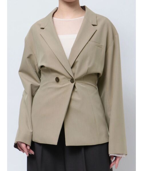 LAGUNAMOON(ラグナムーン)の「ウエストシェイプフォルムジャケット(テーラードジャケット・レディース・ライトグレー/チャコールグレー・FREE)」の18枚目の写真