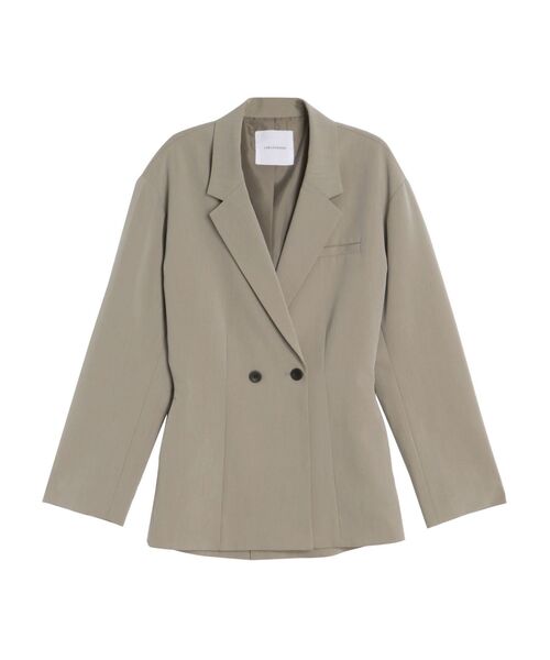 LAGUNAMOON(ラグナムーン)の「ウエストシェイプフォルムジャケット(テーラードジャケット・レディース・ライトグレー/チャコールグレー・FREE)」の4枚目の写真