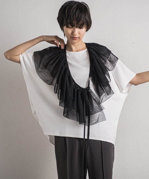 【セール】前後ドッキングコクーンプルオーバー≪手洗い可能≫(Tシャツ/カットソー)|MAYSON GREY(メイソングレイ) 【セール】前後ドッキングコクーンプルオーバー≪手洗い可能≫(Tシャツ/カットソー)|MAYSON GREY(メイソングレイ)