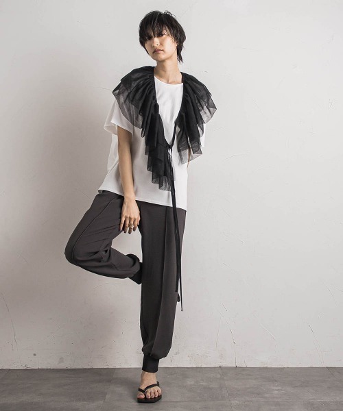 【セール】前後ドッキングコクーンプルオーバー≪手洗い可能≫(Tシャツ/カットソー)|MAYSON GREY(メイソングレイ) 【セール】前後ドッキングコクーンプルオーバー≪手洗い可能≫(Tシャツ/カットソー)|MAYSON GREY(メイソングレイ)