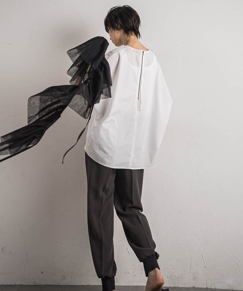【セール】前後ドッキングコクーンプルオーバー≪手洗い可能≫(Tシャツ/カットソー)|MAYSON GREY(メイソングレイ) 【セール】前後ドッキングコクーンプルオーバー≪手洗い可能≫(Tシャツ/カットソー)|MAYSON GREY(メイソングレイ)