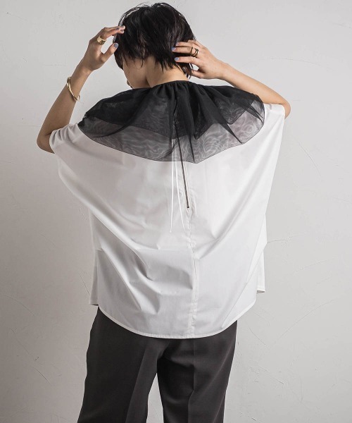 【セール】前後ドッキングコクーンプルオーバー≪手洗い可能≫(Tシャツ/カットソー)|MAYSON GREY(メイソングレイ) 【セール】前後ドッキングコクーンプルオーバー≪手洗い可能≫(Tシャツ/カットソー)|MAYSON GREY(メイソングレイ)