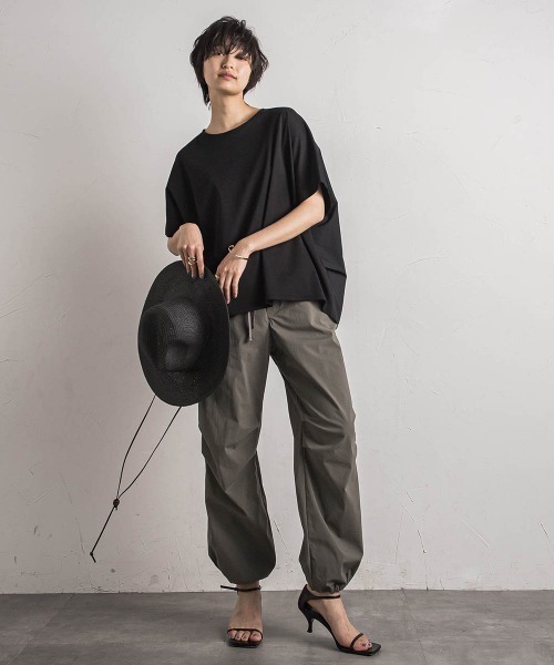 【セール】前後ドッキングコクーンプルオーバー≪手洗い可能≫(Tシャツ/カットソー)|MAYSON GREY(メイソングレイ) 【セール】前後ドッキングコクーンプルオーバー≪手洗い可能≫(Tシャツ/カットソー)|MAYSON GREY(メイソングレイ)