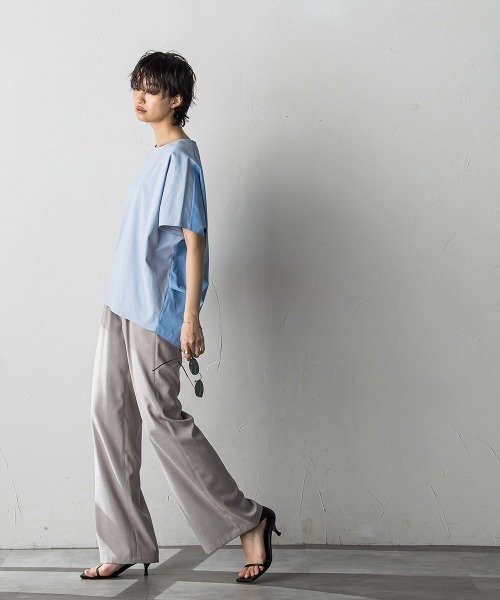 【セール】前後ドッキングコクーンプルオーバー≪手洗い可能≫(Tシャツ/カットソー)|MAYSON GREY(メイソングレイ) 【セール】前後ドッキングコクーンプルオーバー≪手洗い可能≫(Tシャツ/カットソー)|MAYSON GREY(メイソングレイ)