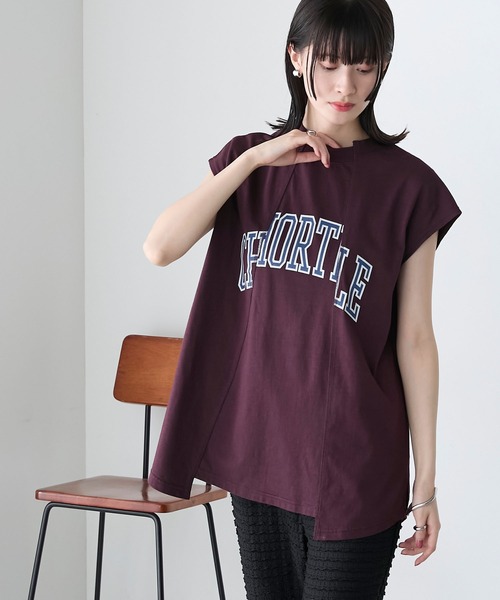forksy.(フォルクシー)の「【forksy.】リメイク風カレッジロゴオーバーサイズノースリーブTシャツ(Tシャツ/カットソー・レディース・オフホワイト/ネイビー/バーガンディー・FREE)」の20枚目の写真