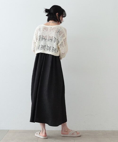 GALLEST(ギャレスト)の「◆フェザーヤーンレースカーディガン(カーディガン/ボレロ・レディース・ベージュ/オフホワイト/ブラック・38)」の9枚目の写真