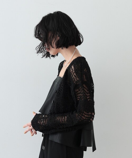 GALLEST(ギャレスト)の「◆フェザーヤーンレースカーディガン(カーディガン/ボレロ・レディース・ベージュ/オフホワイト/ブラック・38)」の13枚目の写真