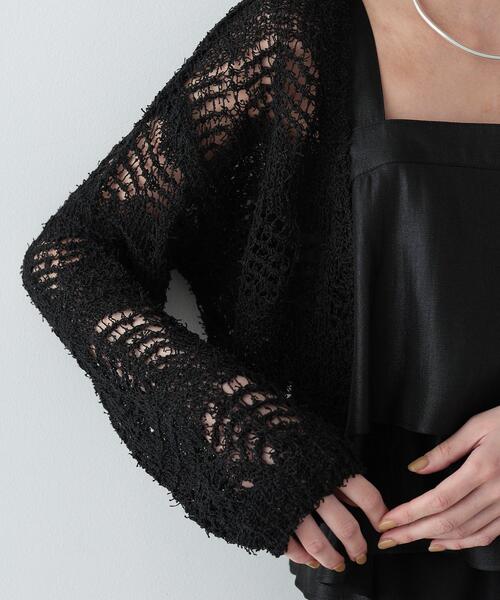 GALLEST(ギャレスト)の「◆フェザーヤーンレースカーディガン(カーディガン/ボレロ・レディース・ベージュ/オフホワイト/ブラック・38)」の15枚目の写真