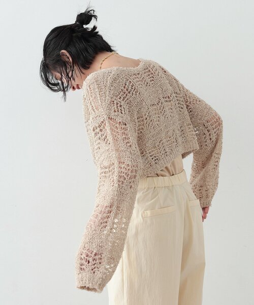 GALLEST(ギャレスト)の「◆フェザーヤーンレースカーディガン(カーディガン/ボレロ・レディース・ベージュ/オフホワイト/ブラック・38)」の18枚目の写真