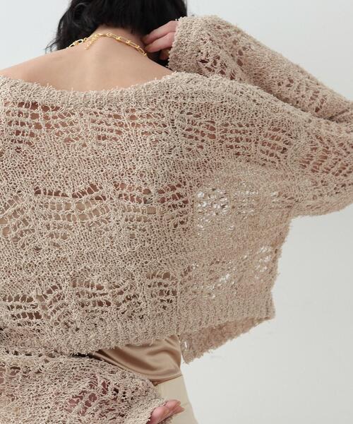 GALLEST(ギャレスト)の「◆フェザーヤーンレースカーディガン(カーディガン/ボレロ・レディース・ベージュ/オフホワイト/ブラック・38)」の19枚目の写真