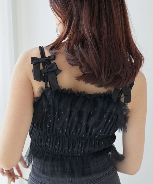 MAJESTIC LEGON（マジェスティックレゴン）の「プチリボンキャミビスチェ（シャツ/ブラウス・レディース・ホワイト系その他2/ブラック系その他/アイボリー・MEDIUM）」の18枚目の写真