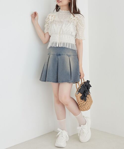 MAJESTIC LEGON（マジェスティックレゴン）の「プチリボンキャミビスチェ（シャツ/ブラウス・レディース・ホワイト系その他2/ブラック系その他/アイボリー・MEDIUM）」の13枚目の写真