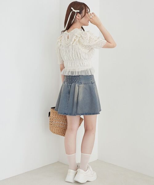 MAJESTIC LEGON（マジェスティックレゴン）の「プチリボンキャミビスチェ（シャツ/ブラウス・レディース・ホワイト系その他2/ブラック系その他/アイボリー・MEDIUM）」の11枚目の写真