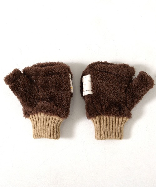 CONVERSE（コンバース）の「CONVERSE boa gloves with plaid fleece band/ボアグローブ/指ぬき/手袋/コンバース（手袋・レディース・グレー/オフホワイト/ブラウン・FREE）」の14枚目の写真