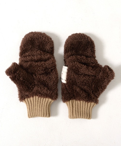 CONVERSE（コンバース）の「CONVERSE boa gloves with plaid fleece band/ボアグローブ/指ぬき/手袋/コンバース（手袋・レディース・グレー/オフホワイト/ブラウン・FREE）」の12枚目の写真