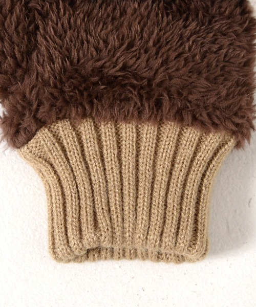 CONVERSE（コンバース）の「CONVERSE boa gloves with plaid fleece band/ボアグローブ/指ぬき/手袋/コンバース（手袋・レディース・グレー/オフホワイト/ブラウン・FREE）」の9枚目の写真