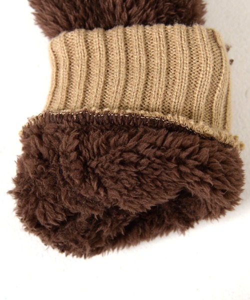 CONVERSE（コンバース）の「CONVERSE boa gloves with plaid fleece band/ボアグローブ/指ぬき/手袋/コンバース（手袋・レディース・グレー/オフホワイト/ブラウン・FREE）」の7枚目の写真