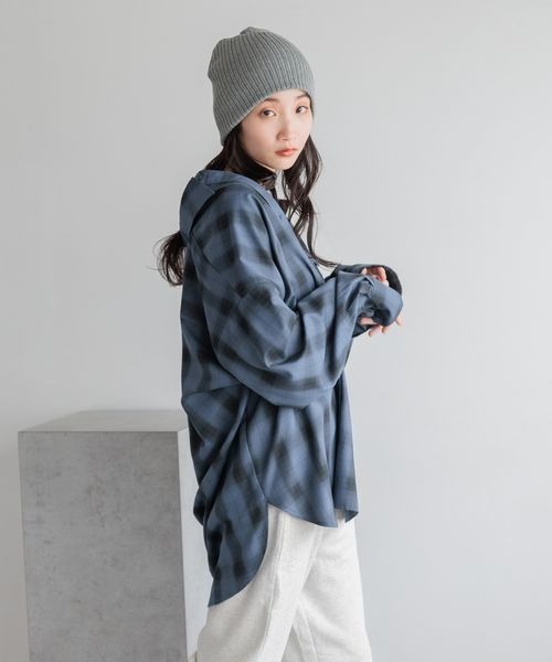 LOWRYS FARM（ローリーズファーム）の「オンブレチェックシャツLS
