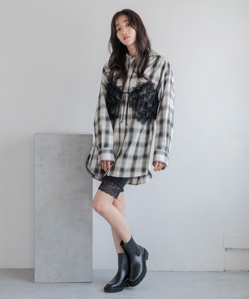 LOWRYS FARM（ローリーズファーム）の「オンブレチェックシャツLS