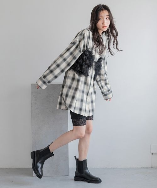 LOWRYS FARM(ローリーズファーム)の「オンブレチェックシャツLS 116609(シャツ/ブラウス・レディース・アイボリー/レッド/ブルー・FREE)」の5枚目の写真