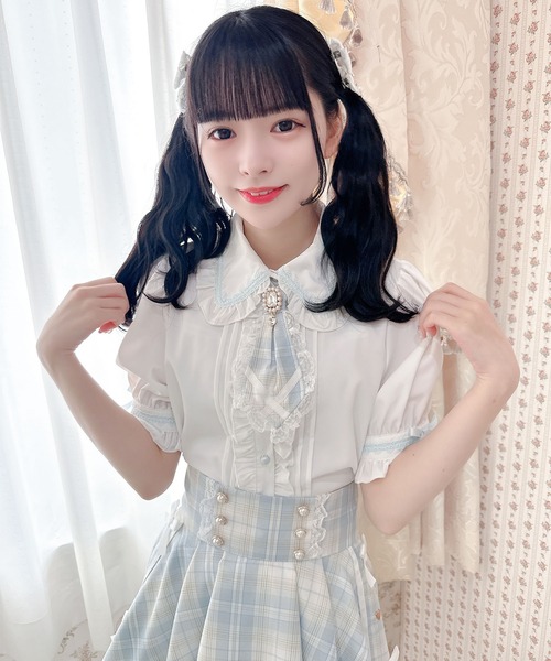 ROJITA(ロジータ)の「ネクタイ付きブラウス(シャツ/ブラウス・レディース・サックスブルー/パープル/グリーン・FREE)」の5枚目の写真