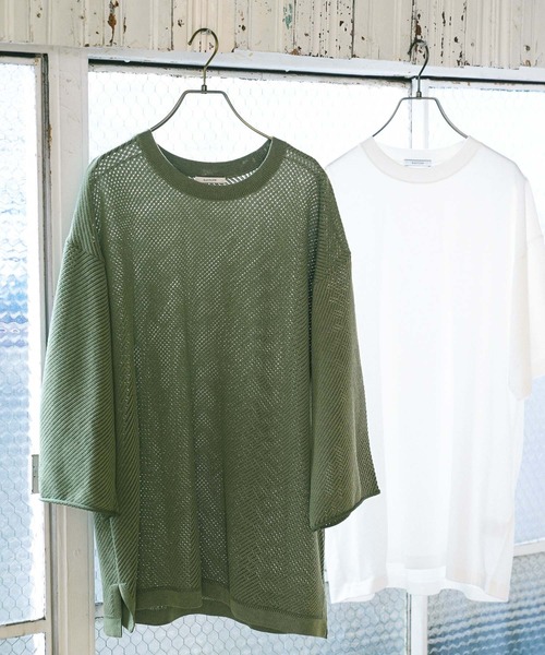 BAYFLOW(ベイフロー)の「フェードニットレイヤードプルオーバー(Tシャツ/カットソー・メンズ・イエロー/チャコールグレー/ブルー/カーキ・MEDIUM/LARGE)」の2枚目の写真