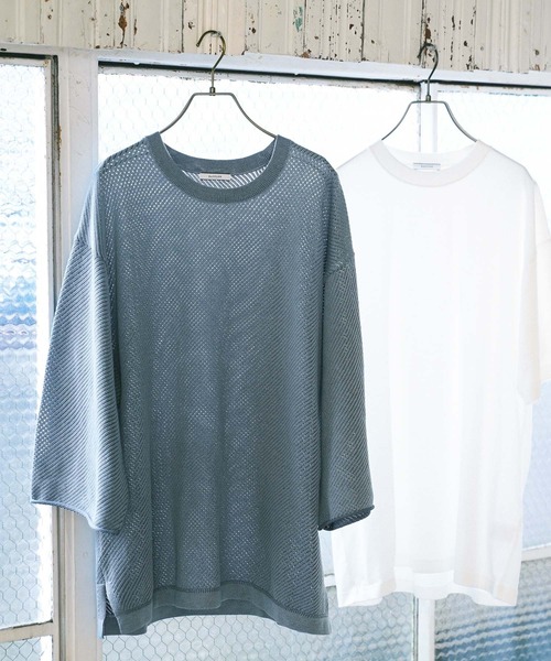 BAYFLOW(ベイフロー)の「フェードニットレイヤードプルオーバー(Tシャツ/カットソー・メンズ・イエロー/チャコールグレー/ブルー/カーキ・MEDIUM/LARGE)」の3枚目の写真