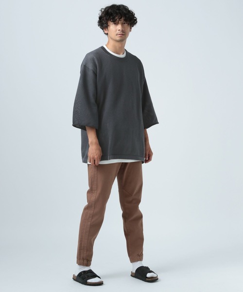 BAYFLOW(ベイフロー)の「フェードニットレイヤードプルオーバー(Tシャツ/カットソー・メンズ・イエロー/チャコールグレー/ブルー/カーキ・MEDIUM/LARGE)」の14枚目の写真