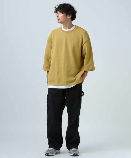 BAYFLOW(ベイフロー)の「フェードニットレイヤードプルオーバー(Tシャツ/カットソー・メンズ・イエロー/チャコールグレー/ブルー/カーキ・MEDIUM/LARGE)」の13枚目の写真