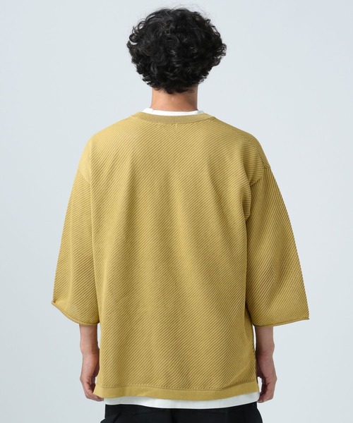 BAYFLOW(ベイフロー)の「フェードニットレイヤードプルオーバー(Tシャツ/カットソー・メンズ・イエロー/チャコールグレー/ブルー/カーキ・MEDIUM/LARGE)」の8枚目の写真